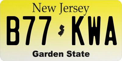 NJ license plate B77KWA