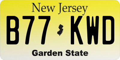 NJ license plate B77KWD