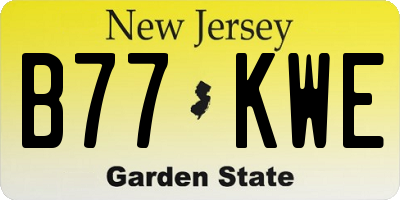 NJ license plate B77KWE