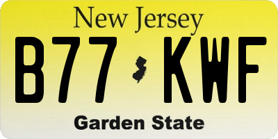 NJ license plate B77KWF