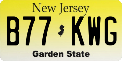 NJ license plate B77KWG