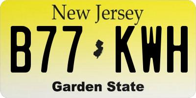 NJ license plate B77KWH