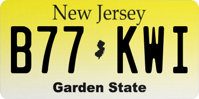 NJ license plate B77KWI