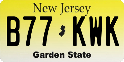 NJ license plate B77KWK