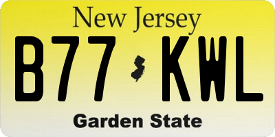 NJ license plate B77KWL