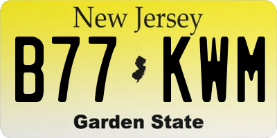 NJ license plate B77KWM