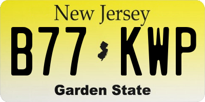 NJ license plate B77KWP