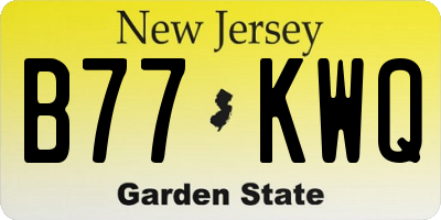 NJ license plate B77KWQ