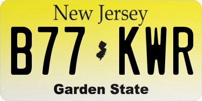 NJ license plate B77KWR