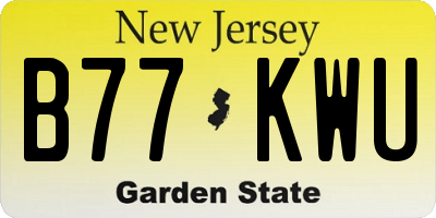 NJ license plate B77KWU