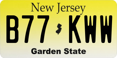 NJ license plate B77KWW