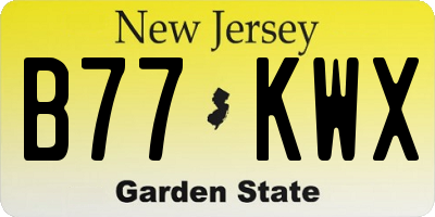 NJ license plate B77KWX