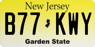 NJ license plate B77KWY