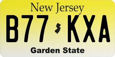 NJ license plate B77KXA