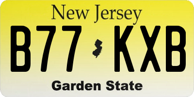 NJ license plate B77KXB