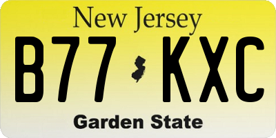 NJ license plate B77KXC
