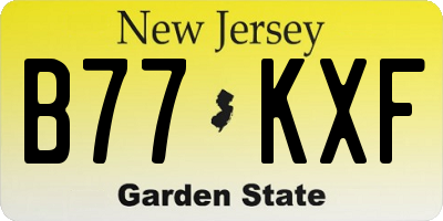 NJ license plate B77KXF