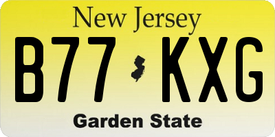 NJ license plate B77KXG