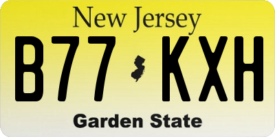 NJ license plate B77KXH