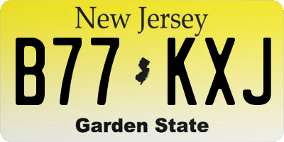 NJ license plate B77KXJ