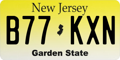 NJ license plate B77KXN
