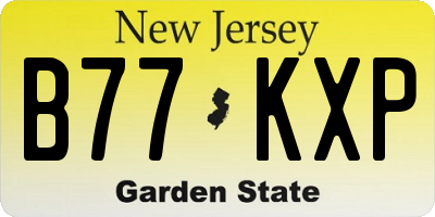 NJ license plate B77KXP