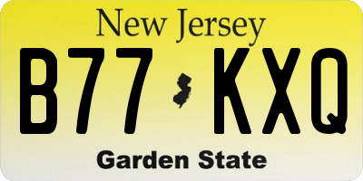 NJ license plate B77KXQ
