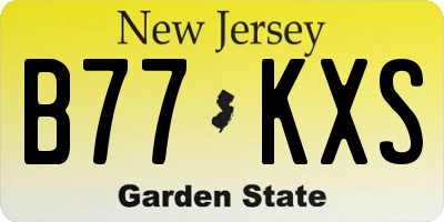 NJ license plate B77KXS