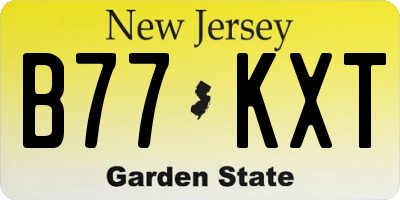 NJ license plate B77KXT