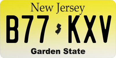 NJ license plate B77KXV