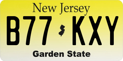 NJ license plate B77KXY