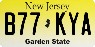 NJ license plate B77KYA