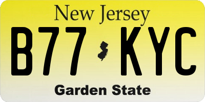 NJ license plate B77KYC