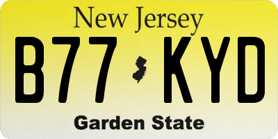 NJ license plate B77KYD