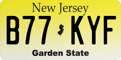 NJ license plate B77KYF