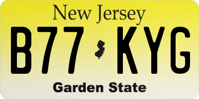 NJ license plate B77KYG