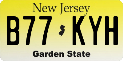 NJ license plate B77KYH