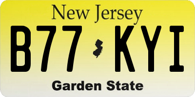 NJ license plate B77KYI