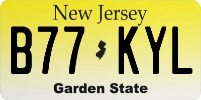 NJ license plate B77KYL