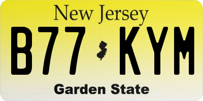 NJ license plate B77KYM