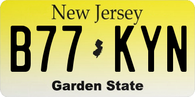 NJ license plate B77KYN