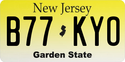 NJ license plate B77KYO