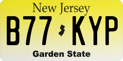 NJ license plate B77KYP