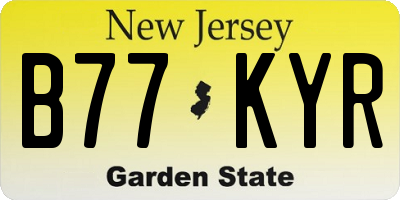 NJ license plate B77KYR