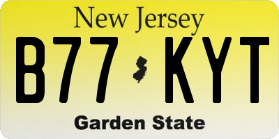 NJ license plate B77KYT