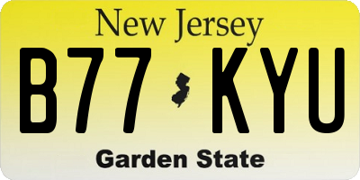 NJ license plate B77KYU