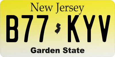NJ license plate B77KYV