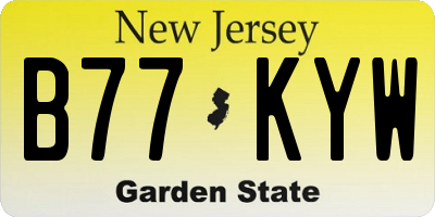 NJ license plate B77KYW