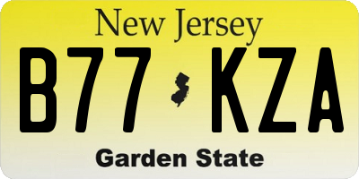 NJ license plate B77KZA