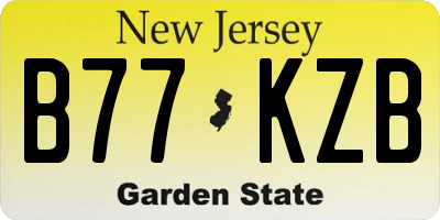 NJ license plate B77KZB